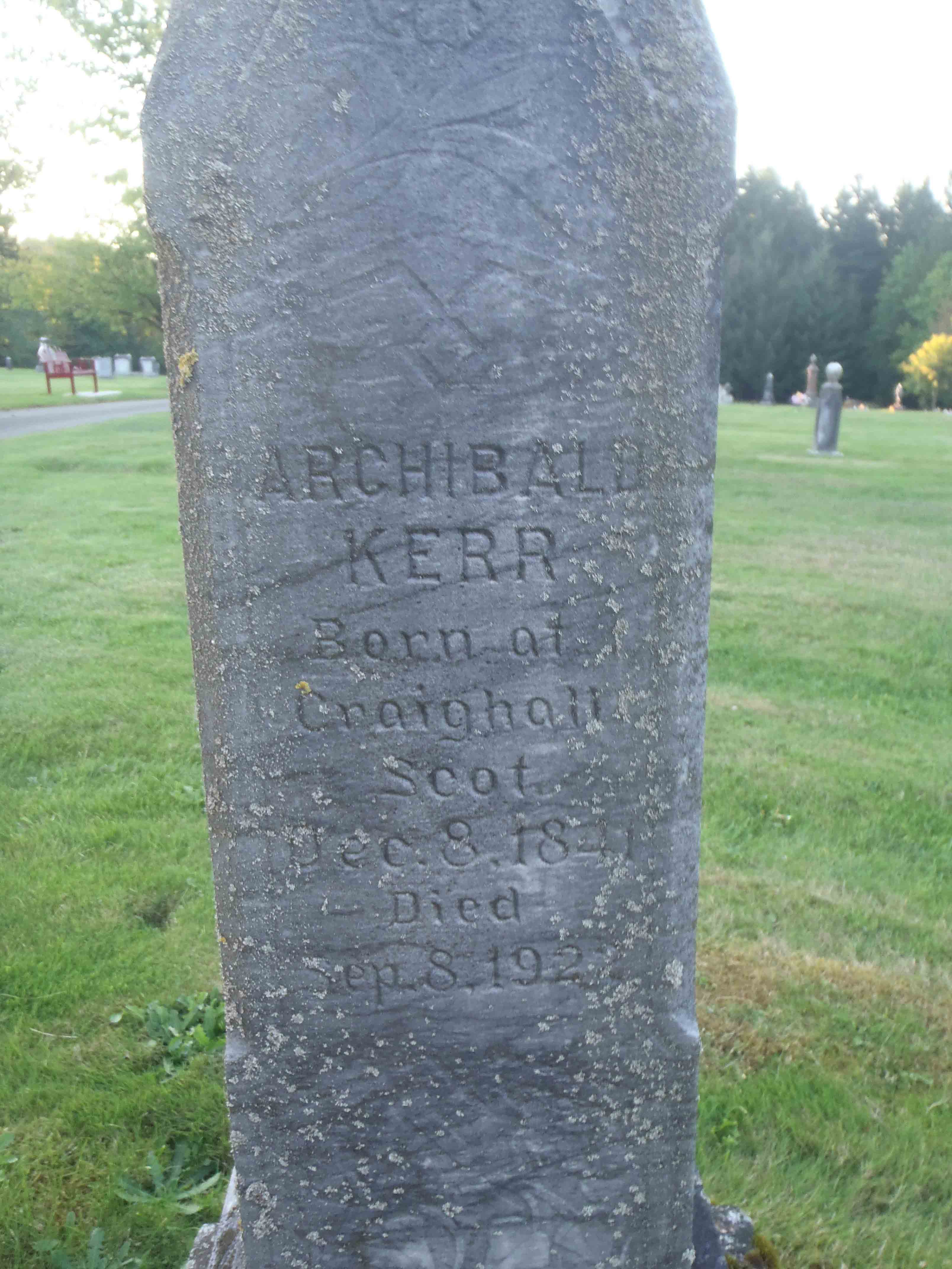 Archibald Kerr tomb inscription